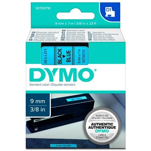 Dymo Cinta De Transferencia Termica D1 - Negro Sobre Azul - 9Mmx7M - Poliester - Rotuladora Labelmanager