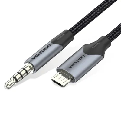 Vention Cabletech Adaptador Micro-Usb A Jack 3.5 - Conectores De Alta Calidad - Usb 2.0 - Color Negro