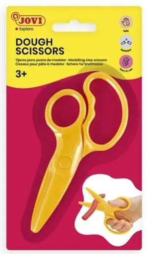 Jovi Tijeras para Pasta de Modelar y Papel - Uso Infantil - Color Amarillo