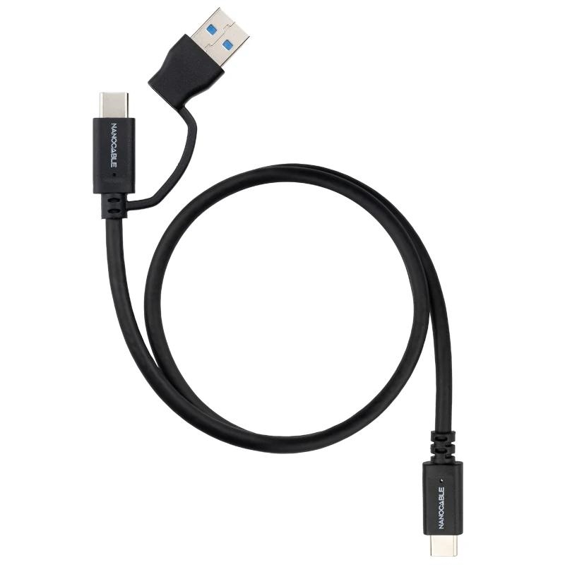 Nanocable Cable Usb-C+Usb-A/Usb-C 3.2 Gen2 2 M