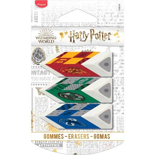 Maped Goma Harry Potter 3 Casas De Hogwarts Triangular En Blister