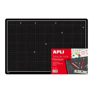 Apli Tabla de Corte PVC A3 Antideslizante Auto Cicatrizante Color Negro