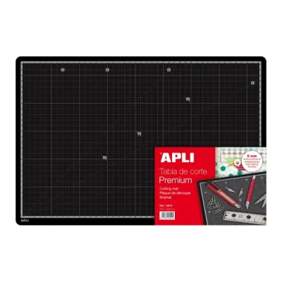 Apli Tabla de Corte PVC A3 Antideslizante Auto Cicatrizante Color Negro