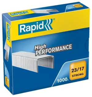 Rapid Caja de 1000 Grapas 23/17 - Alambre Reforzado Galvanizado - Patilla 17mm