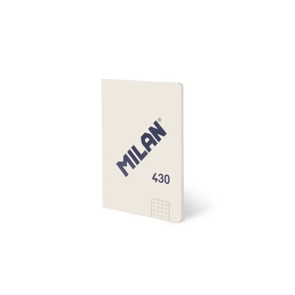 Milan Libreta A6 Cuadricula 5x5 - 48 Hojas 95 gr/m2 - Microperforada - Tapa Blanda Beige