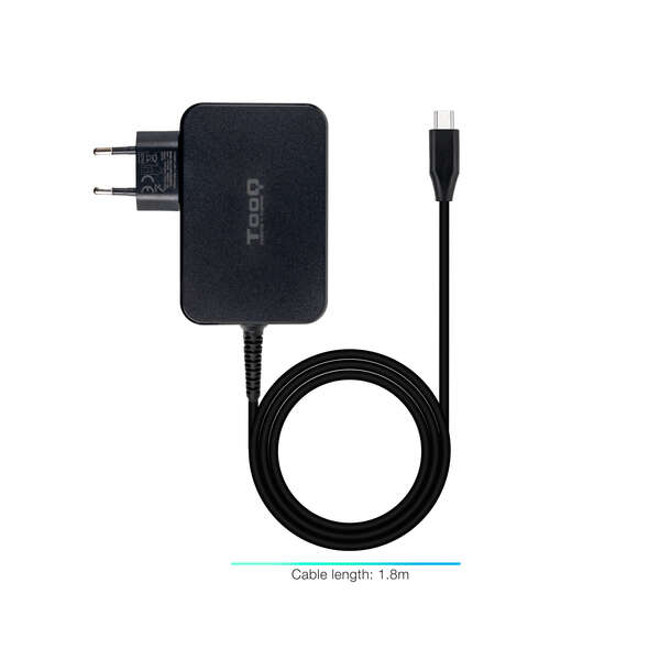 Tooq Cargador De Portatil Gan Usb-C/Pd 3.0 90W - Cable De 1.80M - Color Negro