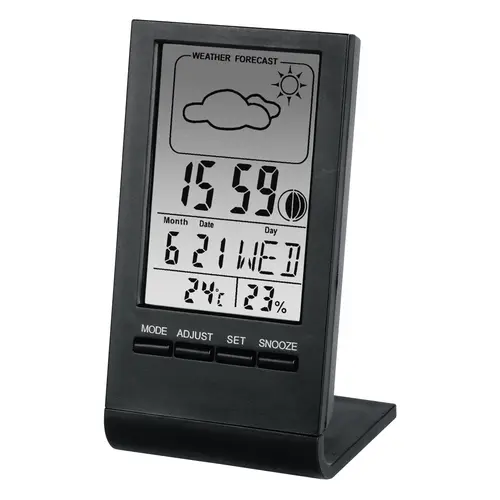 Hama Medidor de Temperatura y Humedad Interior con Pantalla Digital y Reloj, 5.7x5x10.8cm, Negro
