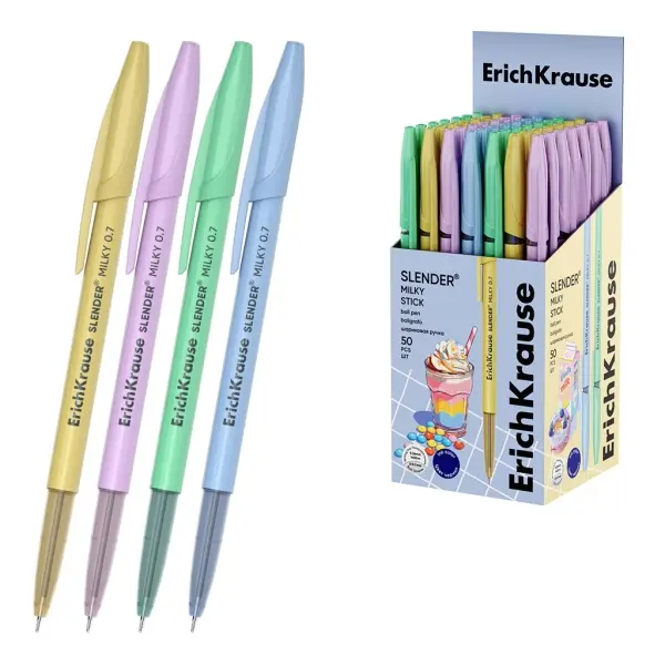 ErichKrause Bolígrafo Stick Cheat Milky 0.26mm Tinta Baja Viscosidad Azul