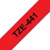 Brother TZe441 Cinta Laminada Etiquetas Negro sobre Rojo 18mm x 8m