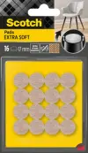 Scotch Almohadillas de Fieltro Pack de 16 - 17mm Diámetro - Color Beige