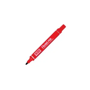 Pentel N50-BE Marcador Permanente Rojo Cuerpo Aluminio Punta Media Conica - 12 Unidades