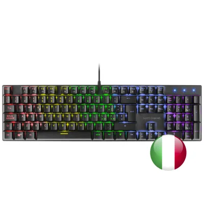 Mars Gaming Teclado Mecanico Rgb Mk422 - Tecnologia Antipolvo - Efectos De Iluminacion Rainbow - Teclas Ultra-Resistentes - Funciones Multimedia Y Modo Juego - Pr De 1000Hz - Anti-Ghosting Avanzado - Compatibilidad Multiplataforma - Color Negro