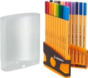Stabilo Point 88 Pack de 20 Rotuladores Punta Fina 0.4mm Tinta a Base de Agua Colores Surtidos