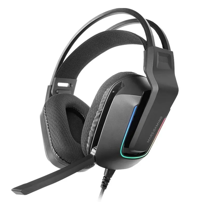 MARS GAMING MHSTRIKE Auriculares Gaming FRGB 3.5mm USB con Control de Volumen
