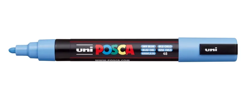 Posca Marcador PC-5M No Permanente Punta Forma De Bala 1,8 - 2,5 mm Azul Cielo