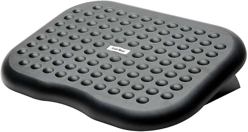 Fellowes Reposapies Con Inclinacion Ajustable 0° A 15° - Gran Superficie De 45X33 Cm - Textura Efecto Masaje - Color Negro