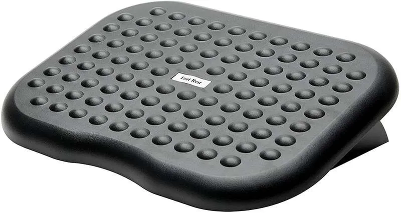 Fellowes Reposapies Con Inclinacion Ajustable 0° A 15° - Gran Superficie De 45X33 Cm - Textura Efecto Masaje - Color Negro