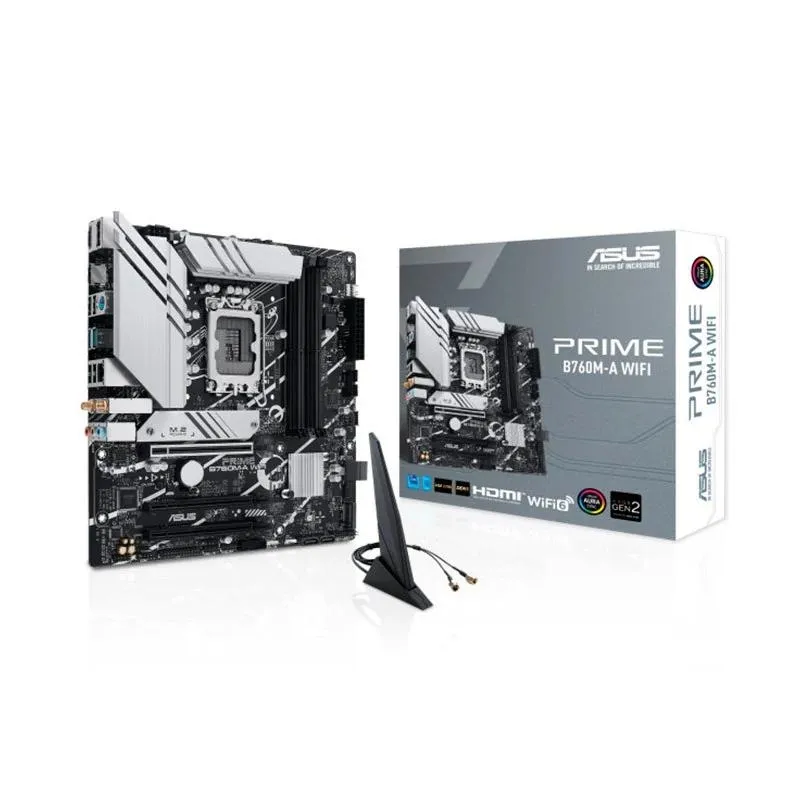 ASUS PRIME B760M-A WI LGA1700 MicroATX, 4xDDR5, DisplayPort, HDMI, LAN 2.5Gbps, USB 3.2