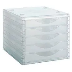 Archivo 2000 Módulo Archivotec 5 Cajones Para Formato DIN A4, 340x270x260 mm Cristal Traslúcido