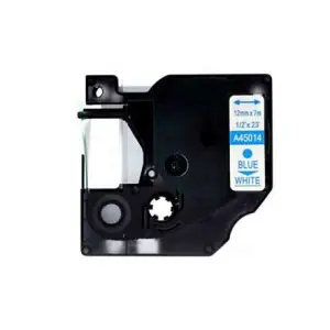 Dymo D1 45014 Cinta de Etiquetas 12mm x 7m - Texto Azul sobre Fondo Blanco