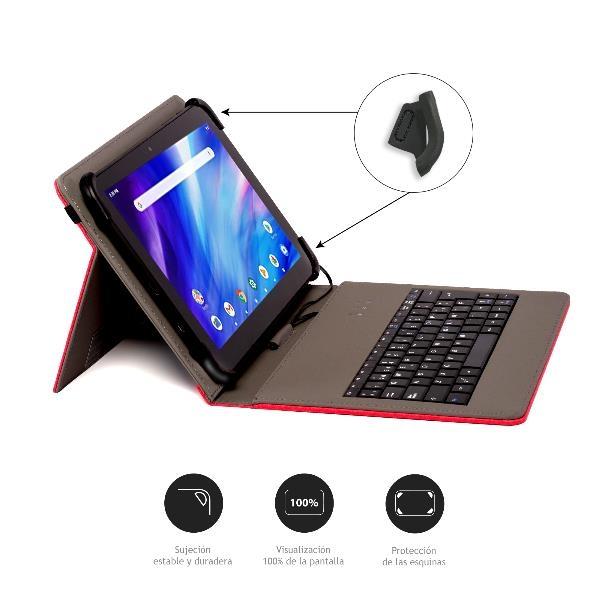Nilox Funda Tablet 9,7" A 10´5" Con Teclado Usb Rojo