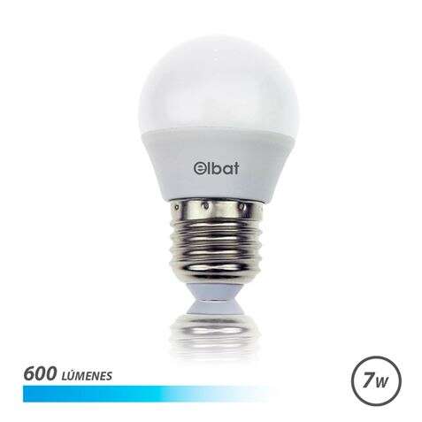 Elbat Bombilla Led G45 7W 600Lm E27 Luz Fria - Ahorro De Energia - Larga Vida Util - Bajo Consumo - Color Blanco