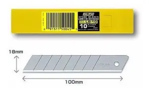 Olfa Repuesto Cutter 100X18mm - Cuchilla Fracturable (10 Cuchillas)
