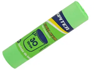 Jupiter Rollo de 10 Bolsas de Basura de 30L Color Verde Primera Calidad