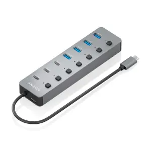 Aisens Hub USB-C 3.2 Gen2 10G - 4xUSB-A, 3xUSB-C, 1xUSB-C PD3.0 100W - Gris