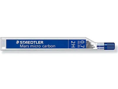 Staedtler Mars Micro Carbon 250 - Tubo de 12 Minas de Grafito 2H 0.7mm