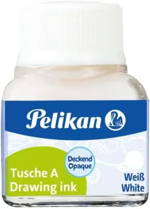 Pelikan Tinta China 523 10ml N.18 Resistente al Agua Secado Rápido Color Blanco