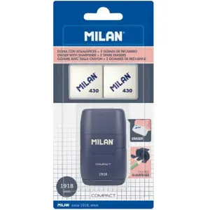 Milan Afilaborra Compact Serie 1918 con 2 Gomas de Recambio Blíster Azul