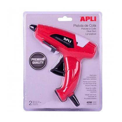 Apli Pistola De Silicona Caliente Negro 40W + 2 Barras