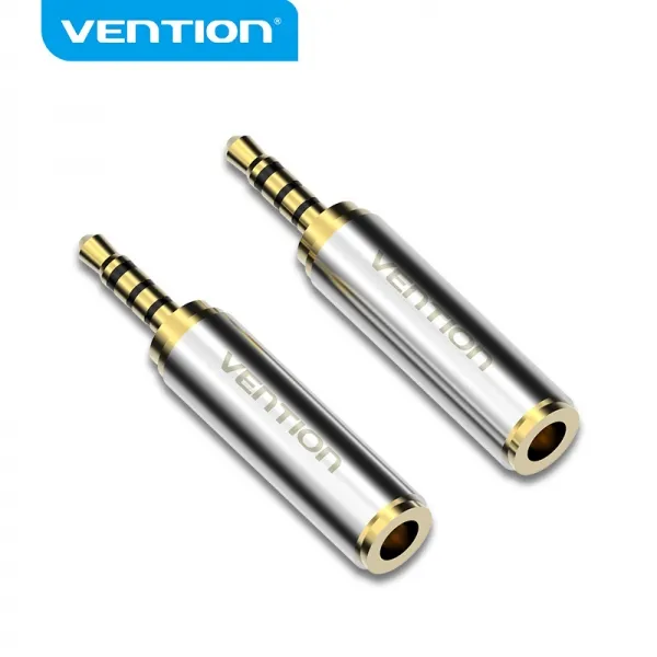 Vention Adaptador Jack 2.5 Macho A Jack 3.5 Hembra - Color Plata