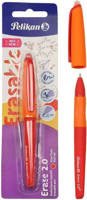 Pelikan Roller Erase 2.0 Bolígrafo 0.7mm con Empuñadura Ergonómica - Color Rojo