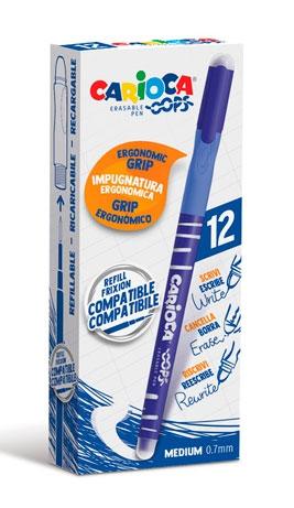Carioca Bolígrafo Oops Monocolor Azul Caja 12 Ud