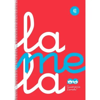 Lamela Cuaderno Espiral 80H Folio 90gr Cuadrovía 4mm Cubierta PP Flúor Rojo
