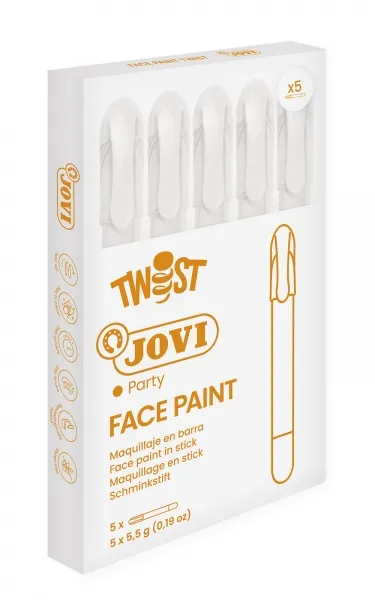 Jovi Twist Stick de Pintura de Cara Hipoalergénico Base Agua Color Blanco