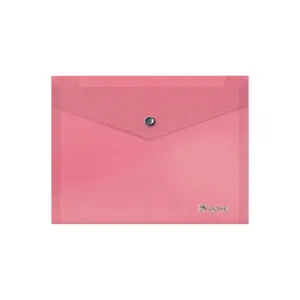 Dohe Portadocumentos A5 Translucido Rosa - Cierre de Broche 150 Micras
