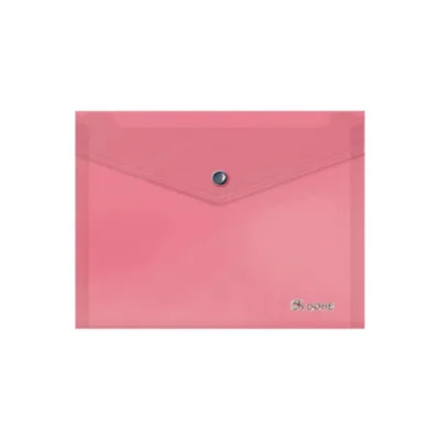 Dohe Portadocumentos A5 Translucido Rosa - Cierre de Broche 150 Micras