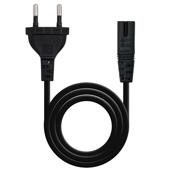 Nanocable Cable De Alimentacion Forma 8 Cee7/16 Macho A C7 Hembra 2M - Color Negro