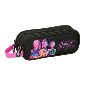 Safta Portatodo K-Pop Demon Hunters 2 Compartimentos 1L 21x8x6cm Negro y Rosa