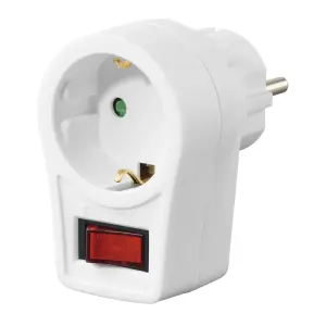 Hama Adaptador de Enchufe con Interruptor - Potencia Máxima 3680W - Blanco