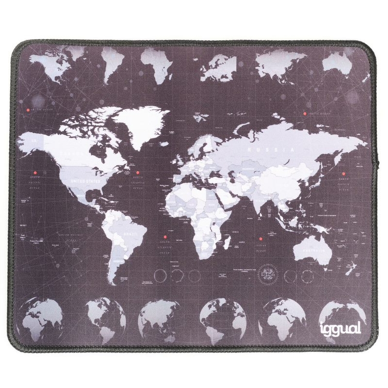 Iggual Alfombrilla Mapamundi Ratón 30X25 Cm