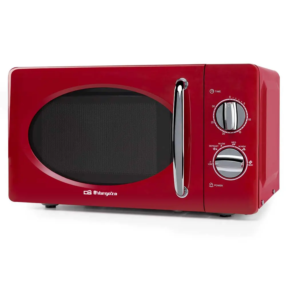 Orbegozo MI 2020 Microondas Vintage Rojo 20L 700W 6 Niveles de Potencia