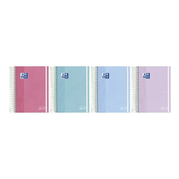 Oxford Agenda Escolar Tapa Extradura Espiral Formato Octavo Día Página Colores Surtidos