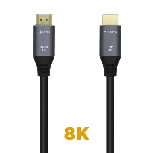 Aisens Cable Hdmi V2.1 Premium Alta Velocidad Hec 8K@60Hz 48Gbps A/M - A/M Gris/Negro 3,0 M