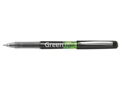 Pilot Boligrafo De Tinta Liquida Greenball - Recargable - Fabricado Con Plastico Reciclado - Punta Media 0.7Mm - Trazo 0.35Mm - Color Negro