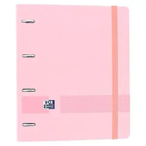 Oxford Carpeta Anillas 4x35mm Live&Go European Binder 360º A4+ 100H Tapa Polyfoam Rosa Pastel