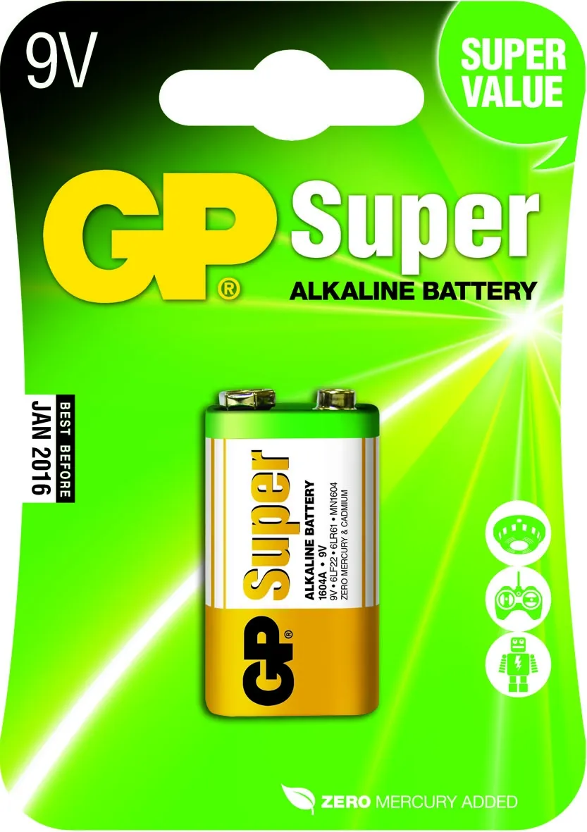GP Pila Super Alcalina LR09 9V